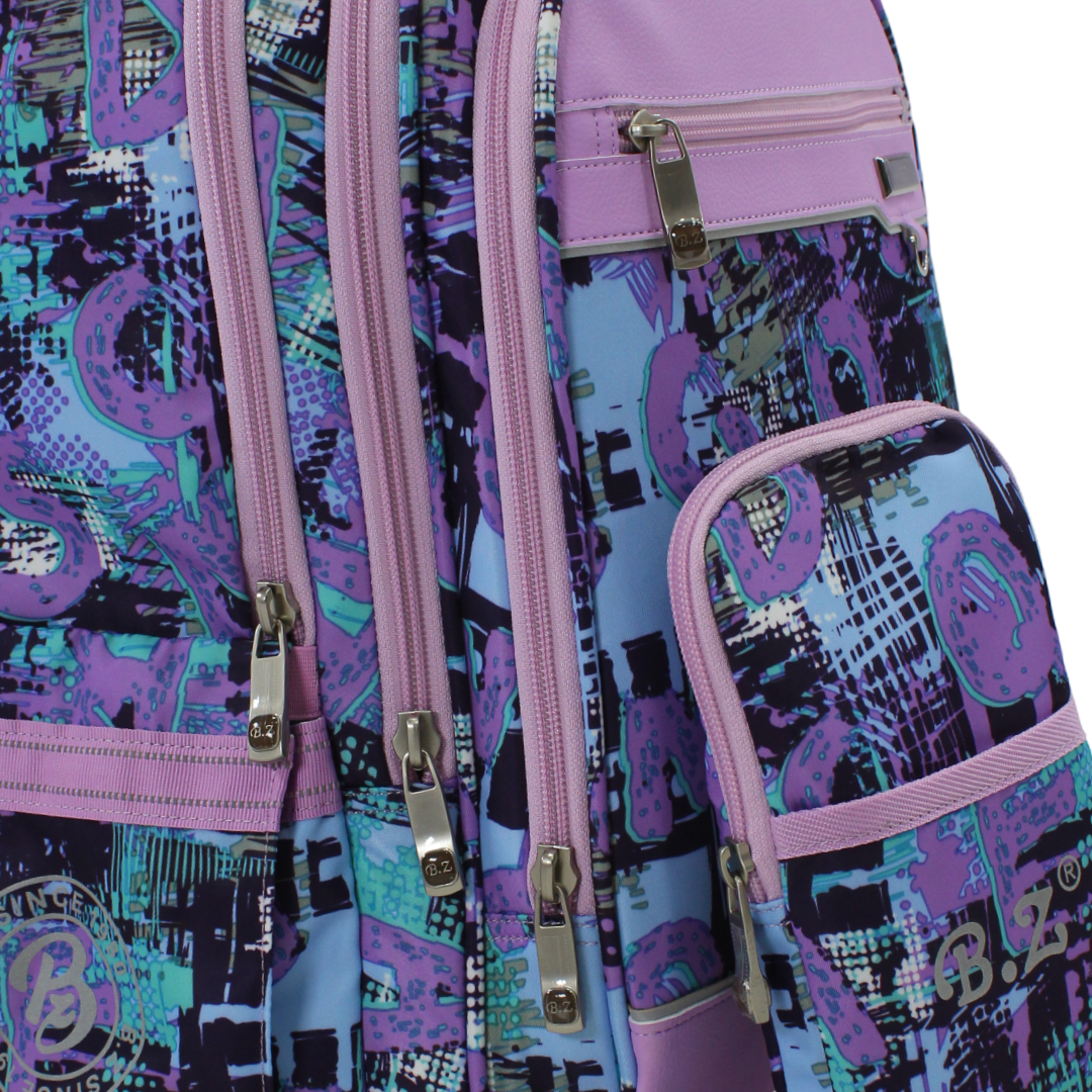 BZ Litters Backpack 20 Inches with Trolley Sleeve + Pencil Case – Purple