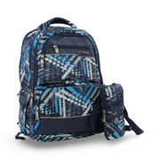 BZ Zigzag Backpack 20 Inches with Trolley Sleeve + Pencil Case – Navy