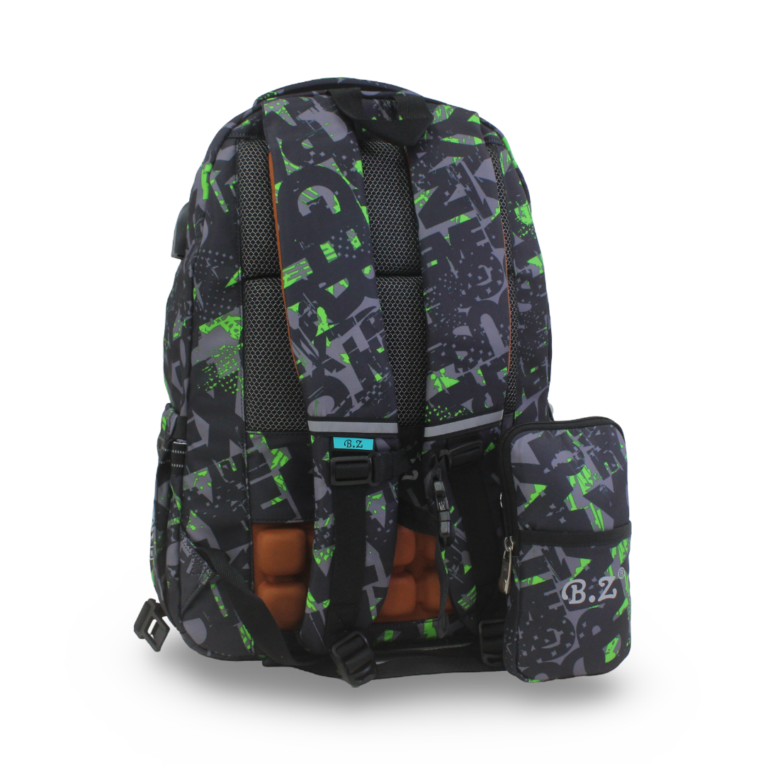 BZ Litters Backpack with Trolley Sleeve 20 Inches + Pencil Case – Black