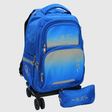 Faded Blue 18 Inches Trolley Backpack + Pencil Case