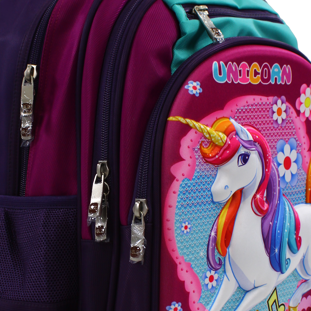 BZ Unicorn Backpack 16.5 Inches – Purple & Fuchsia