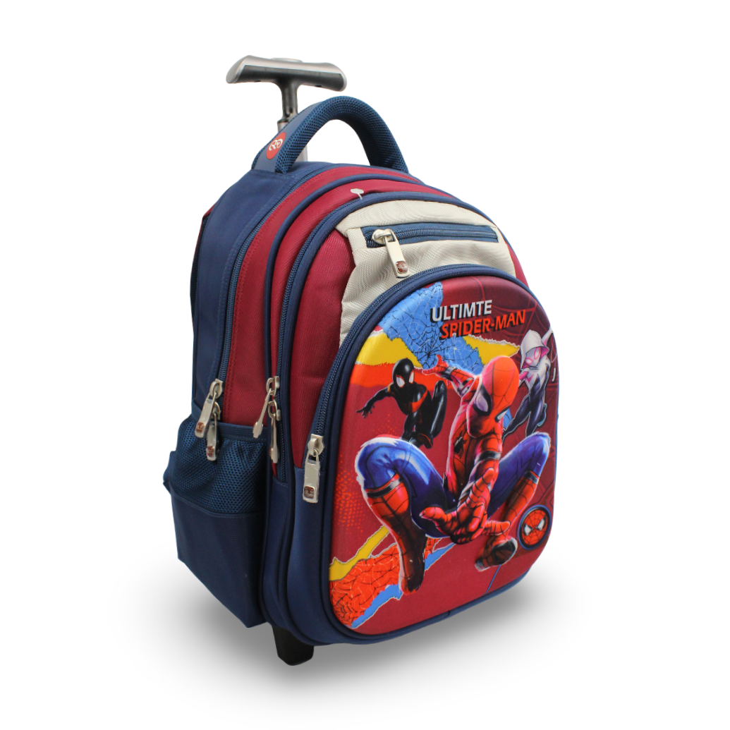 BZ Spider-Man & Batman Trolley Bag 15 Inches – Burgundy & Navy