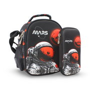 BZ Astronaut Mars (حقيبة غداء + مقلمة) - أسود