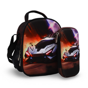 BZ Racing Car School Set (Lunch Bag + Pencil Case) – Black