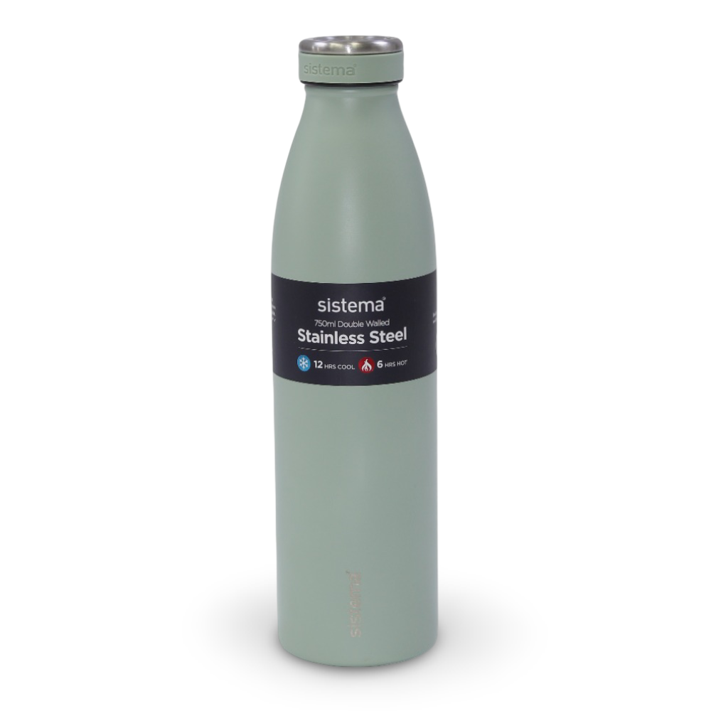 Sistema Double Walled Stainless Steel Water Bottle 750ml – Mint - School