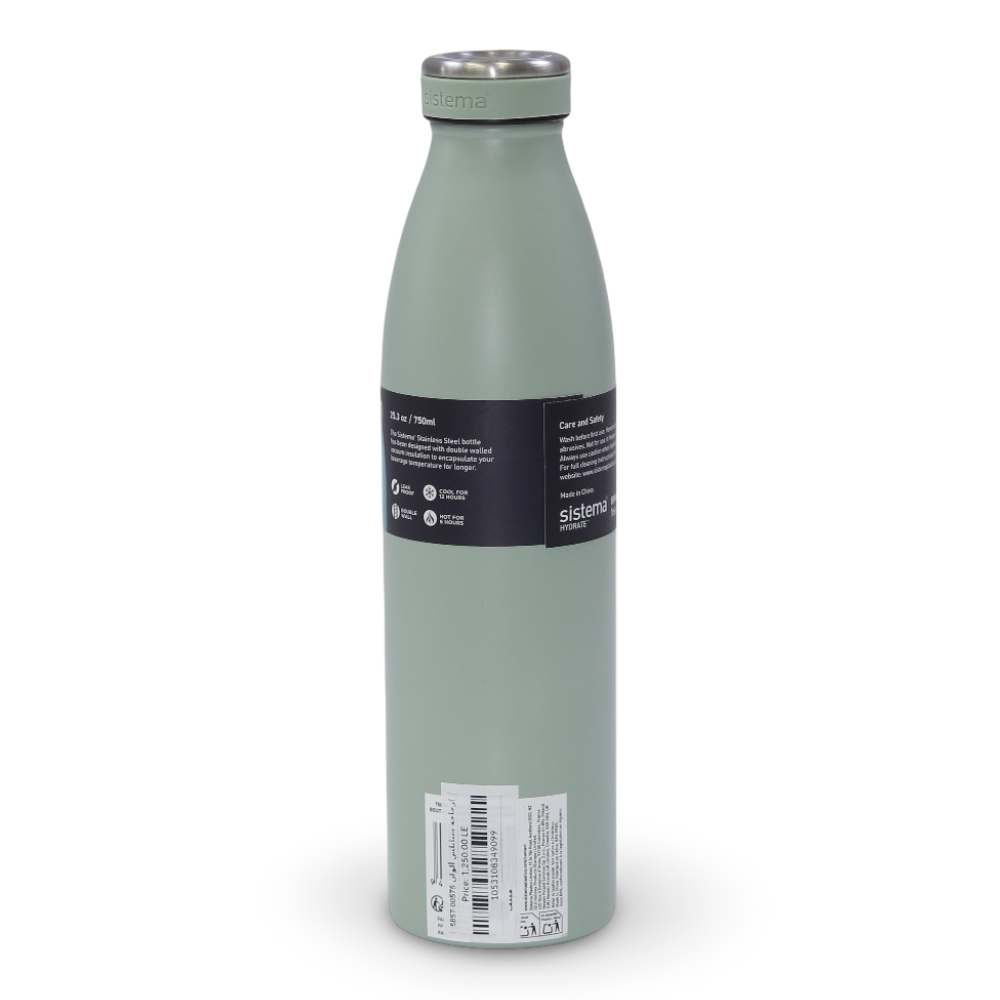 Sistema Double Walled Stainless Steel Water Bottle 750ml – Mint