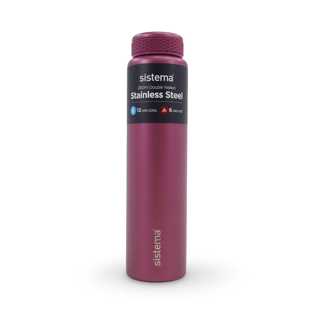 Sistema Stainless Steel Water Bottle 280ml – Purple