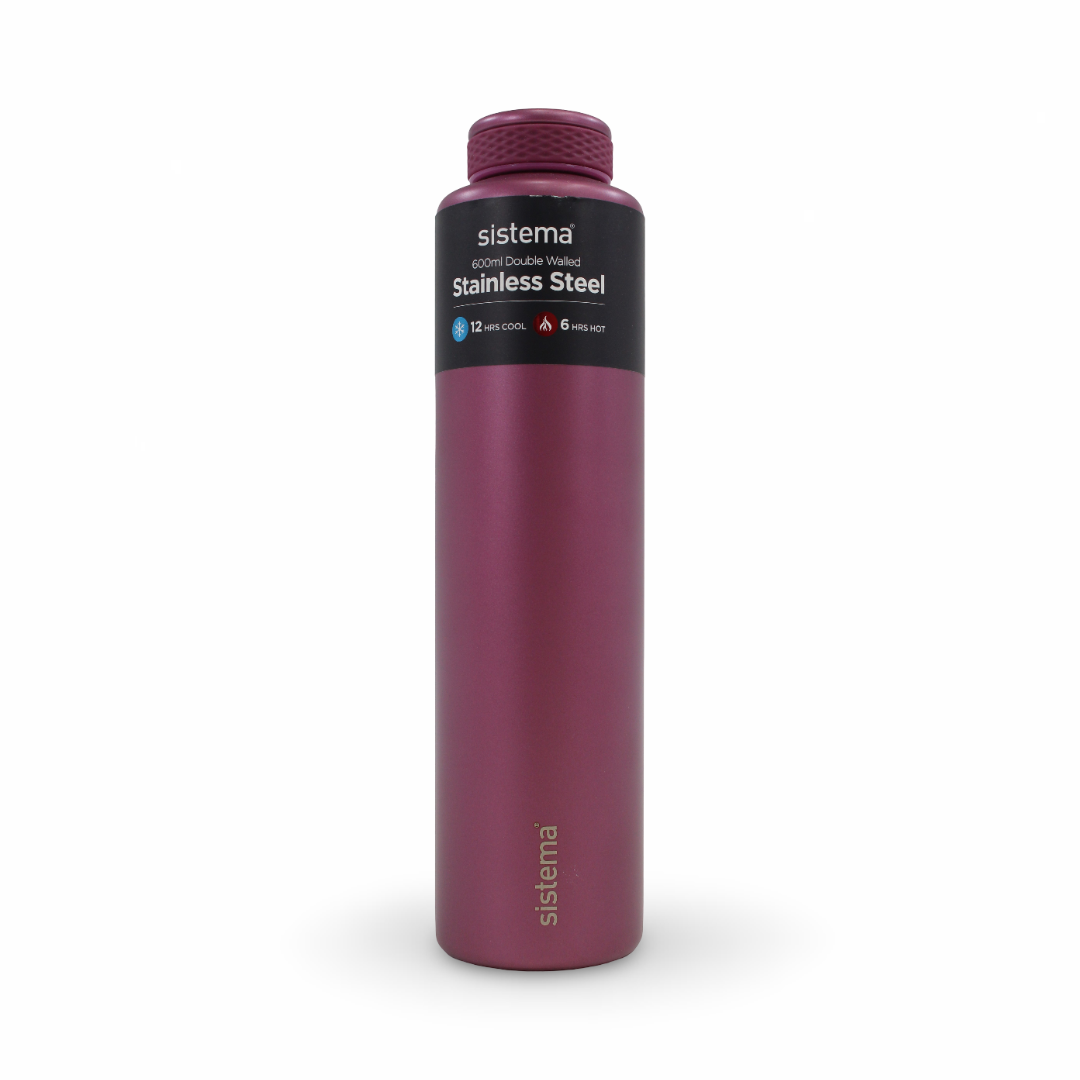 Sistema Stainless Steel Bottle 600ml – Purple
