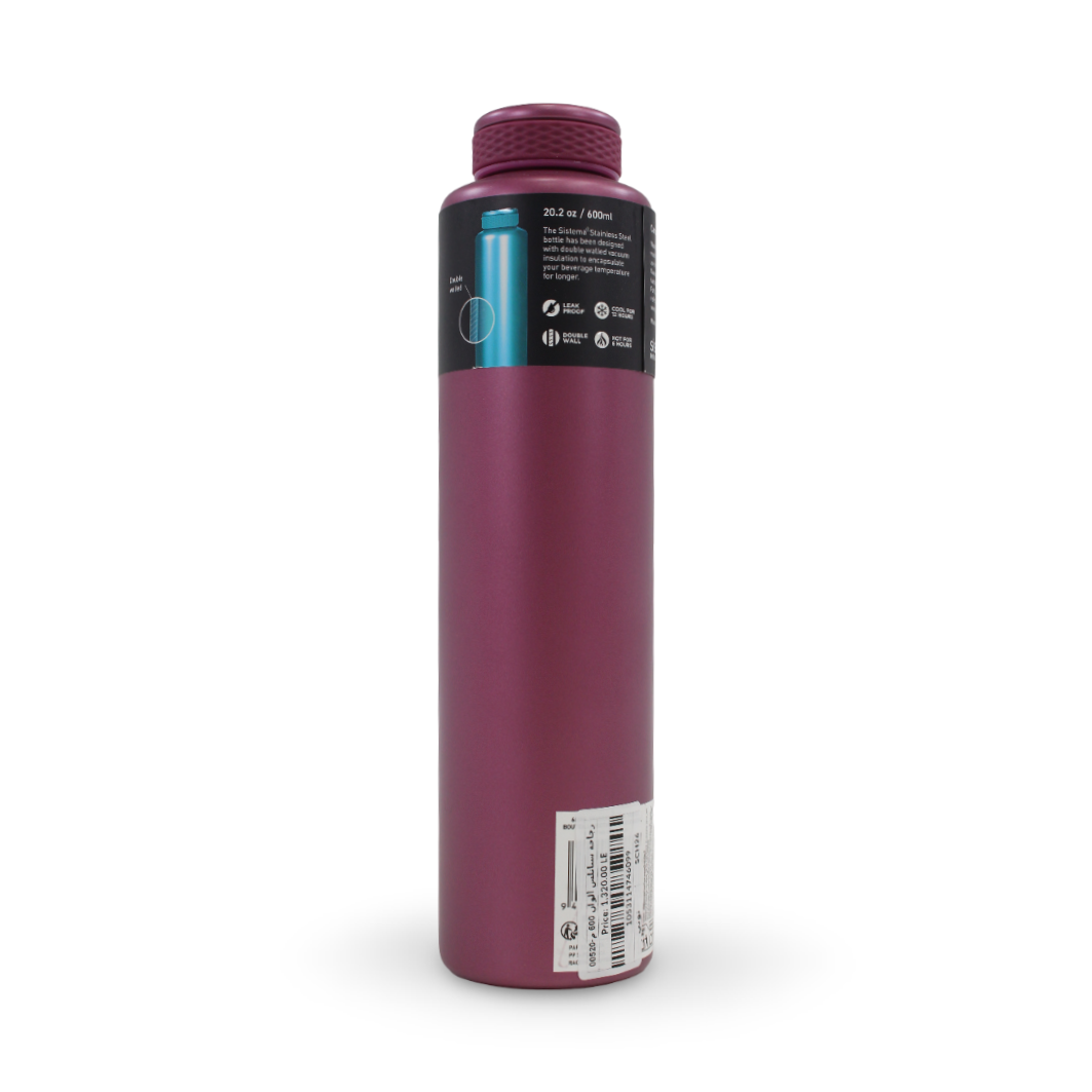 Sistema Stainless Steel Bottle 600ml – Purple