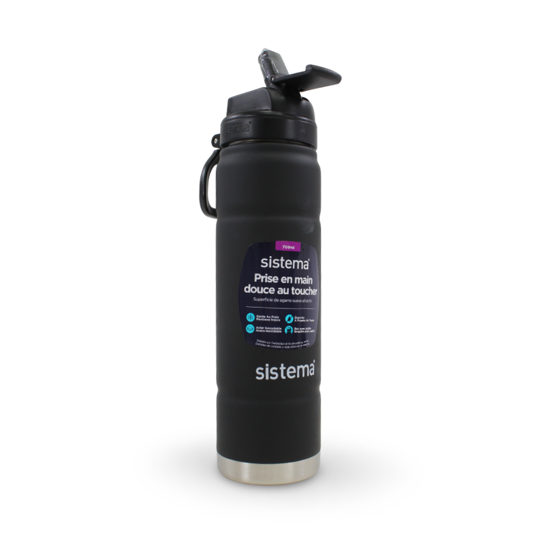 Sistema Hydrate Stainless Steel Water Bottle 700ml – Black
