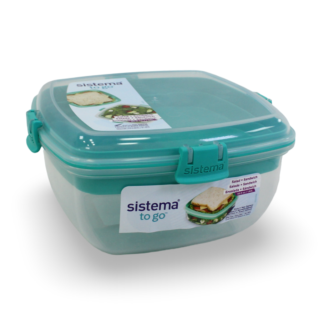 Sistema To Go Salad + Sandwich Food Storage 1.63L – Aqua