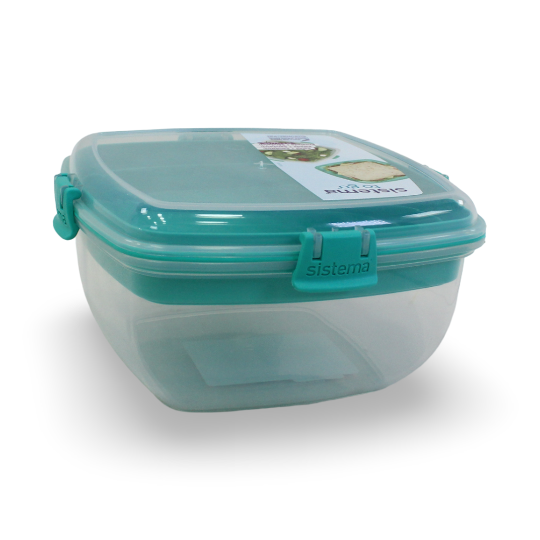 Sistema To Go Salad + Sandwich Food Storage 1.63L – Aqua