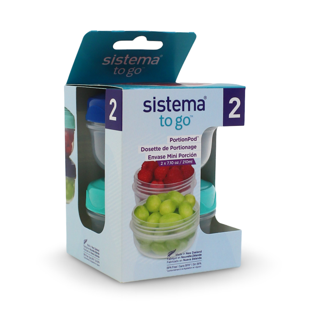 Sistema To Go Portion Pod Small Food Storage 210ml – Blue & Aqua