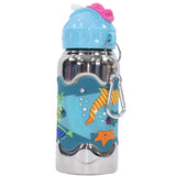 Stainless Steel Slide Out Straw Bottle 400ml (Under The Sea)