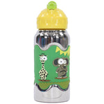 Stainless Steel Slide Out Straw Bottle 400ml (Wild Life) - Ourkids - OKO