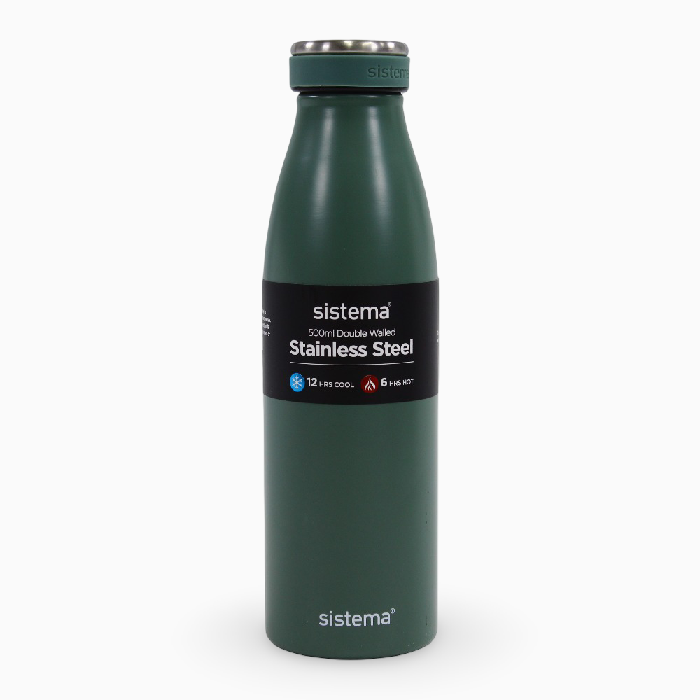 Sistema Stainless Steel Water Bottle – Olive Green