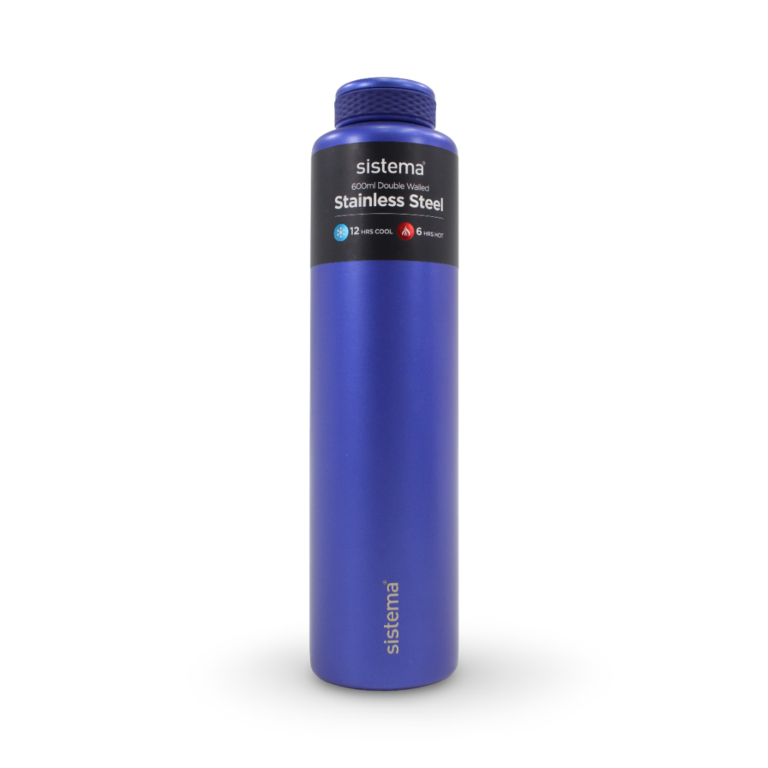 Sistema Hydrate Stainless Steel Water Bottle 600ml – Blue - School