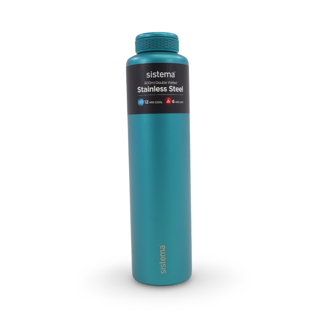 Sistema Hydrate Stainless Steel Water Bottle 600ml – Turquoise