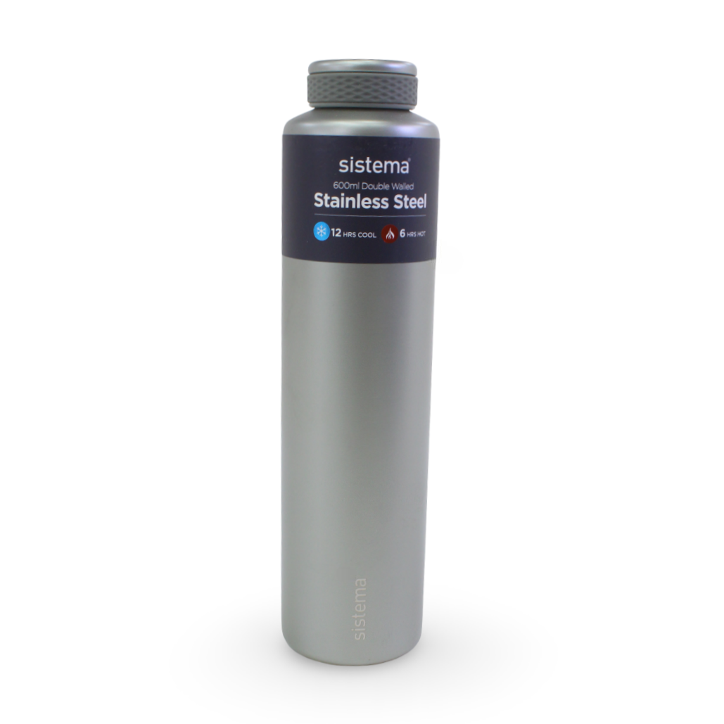 Sistema Chic Stainless Steel Insulated Bottle 600ml – Grey