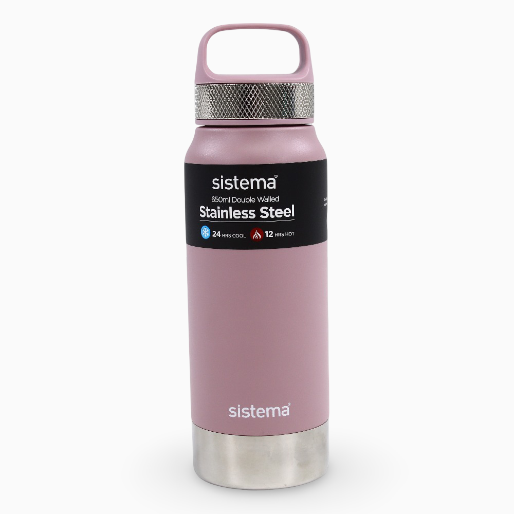 Sistema Stainless Steel Water Bottle – Pink