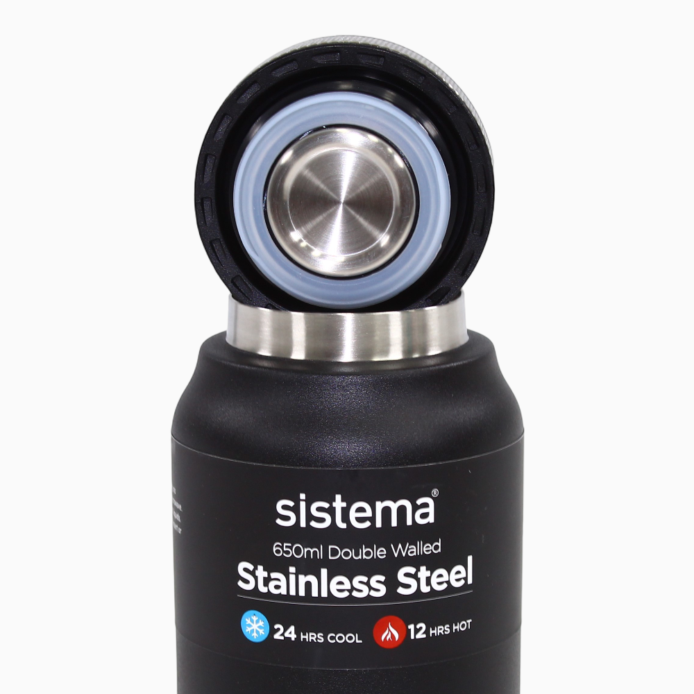 Sistema Stainless Steel Water Bottle – Black