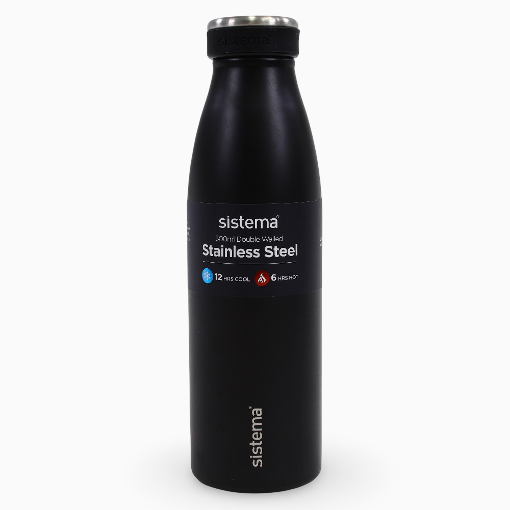 Sistema Stainless Steel Insulated Bottle - Black