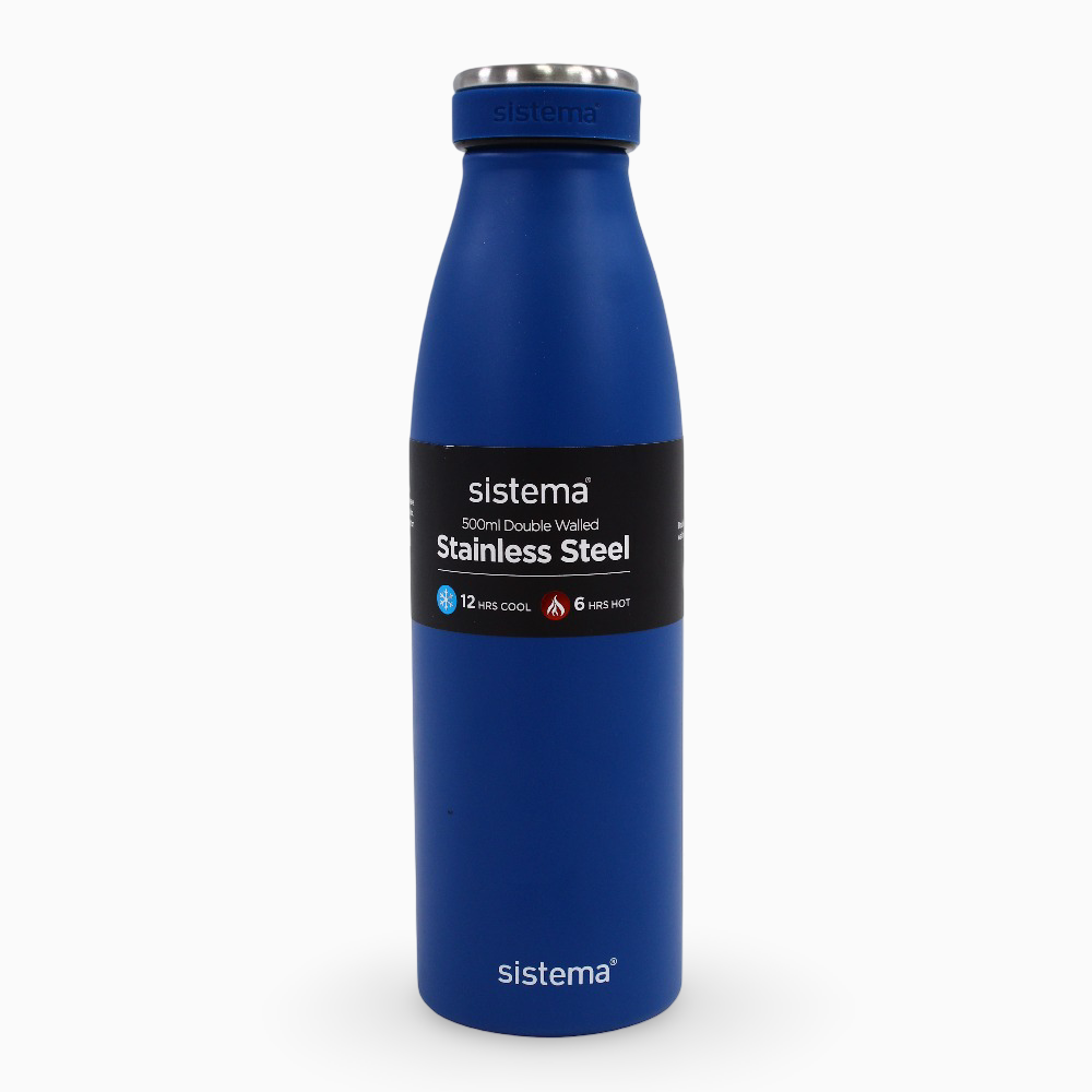 Stainless Steel Insulated Bottle – Navy Blue