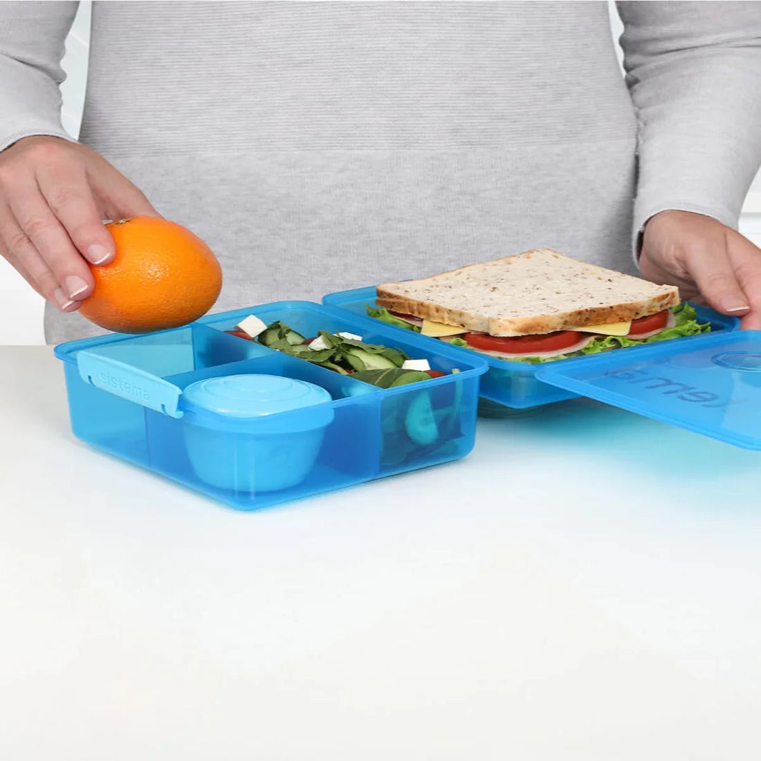 Sistema Plastic Lunch Box Blue- 2L - School