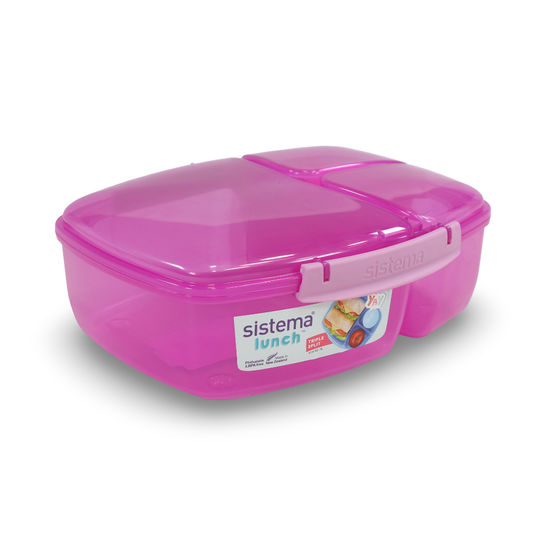 PINK SISTEMA 2L تريبل سبليت مع وعاء الزبادي لتخزين الطعام