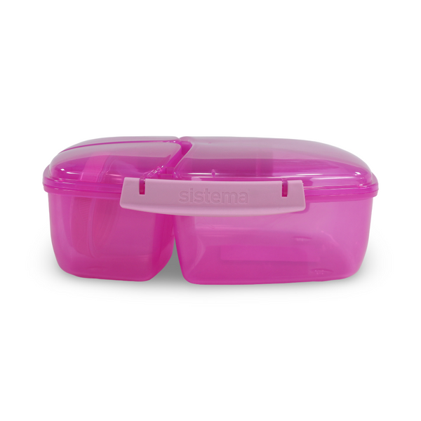 PINK SISTEMA 2L تريبل سبليت مع وعاء الزبادي لتخزين الطعام