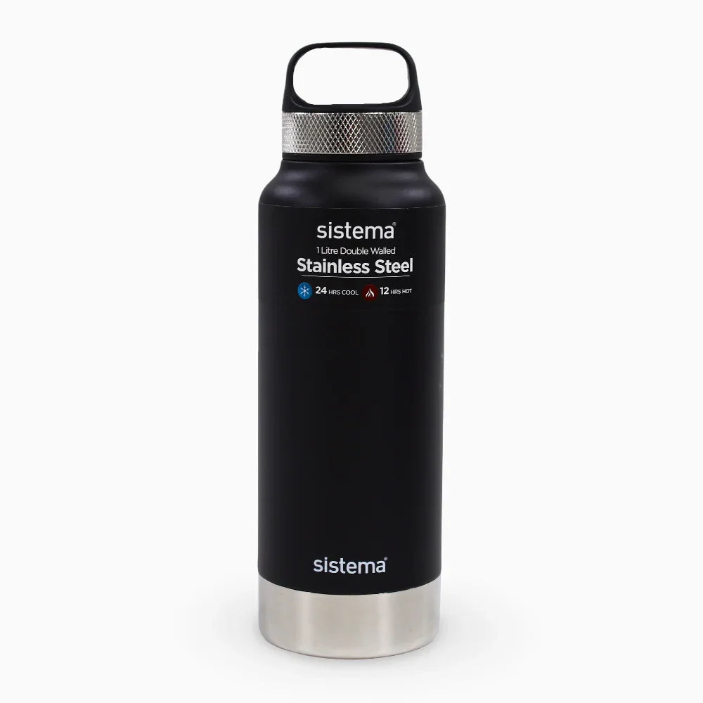 Sistema Stainless Steel Insulated Bottle – Black