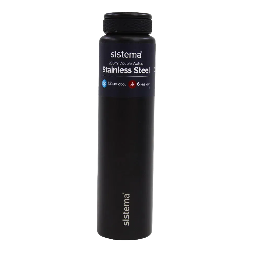 Sistema Stainless Steel Insulated Bottle 280ml – Black - School