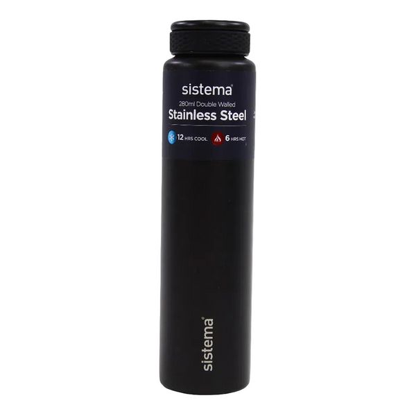Sistema Stainless Steel Insulated Bottle 280ml – Black - School