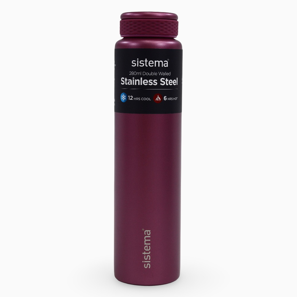 Sistema Stainless Steel Insulated Bottle – Maroon