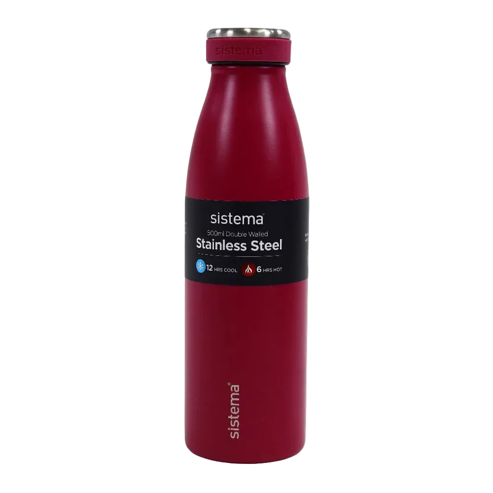 Sistema Stainless Steel Insulated Bottle 500ml – Fuchsia - School