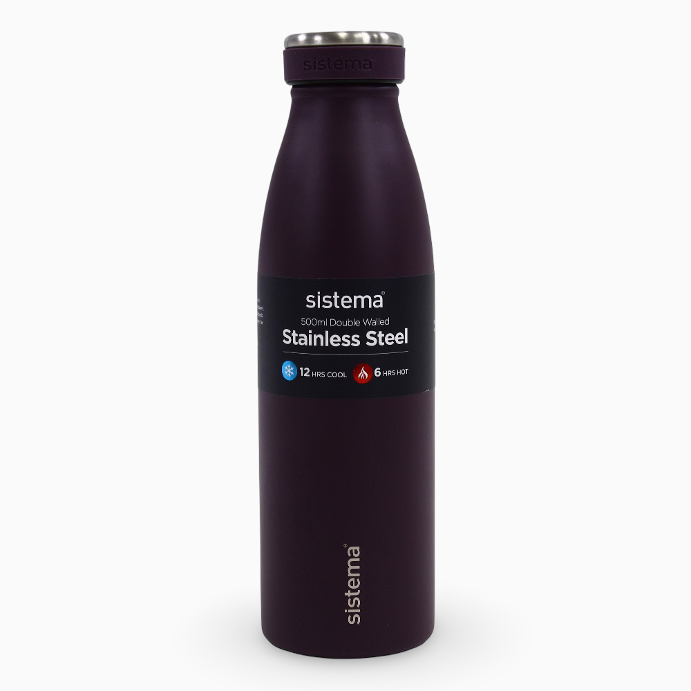 Sistema Stainless Steel Insulated Bottle – Dark Purple