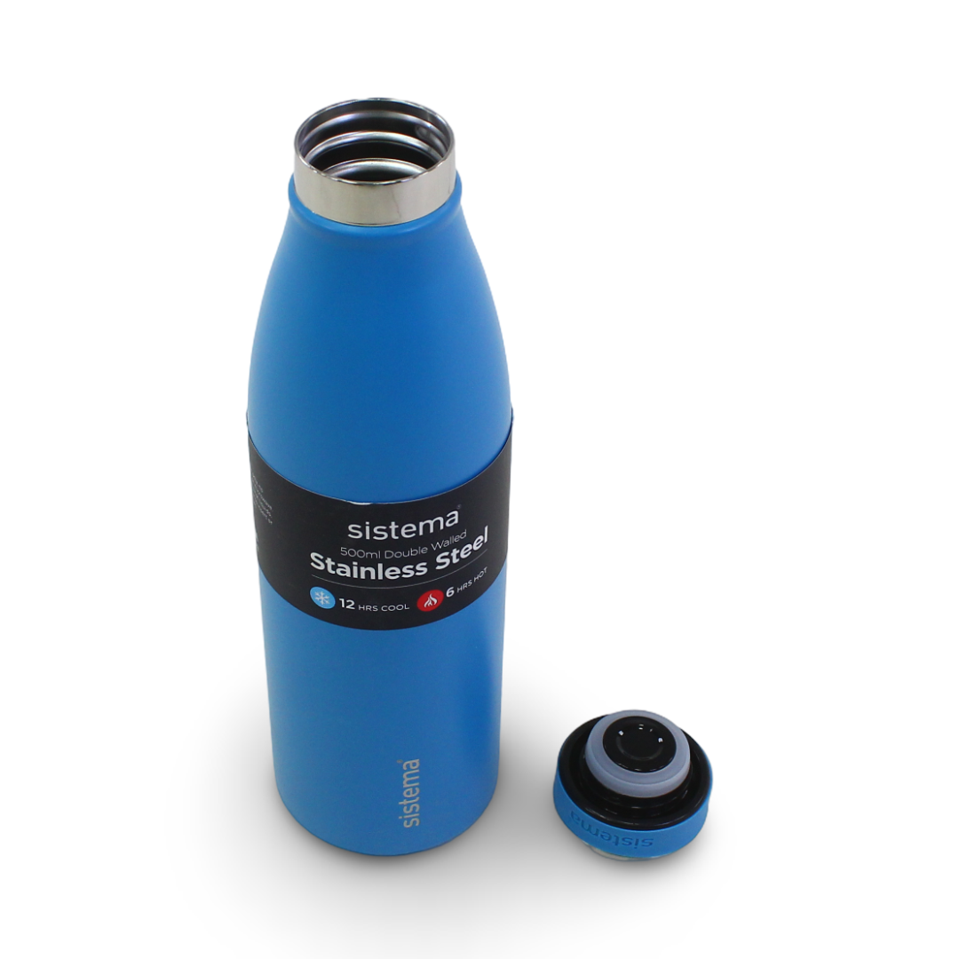 Sistema Stainless Steel Insulated Bottle 500ml – Light Blue