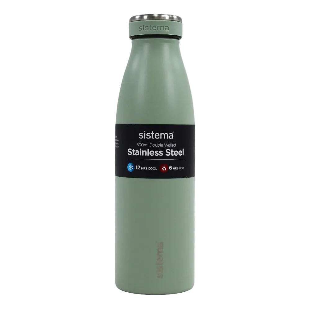 Sistema Stainless Steel Insulated Bottle – Mint - School