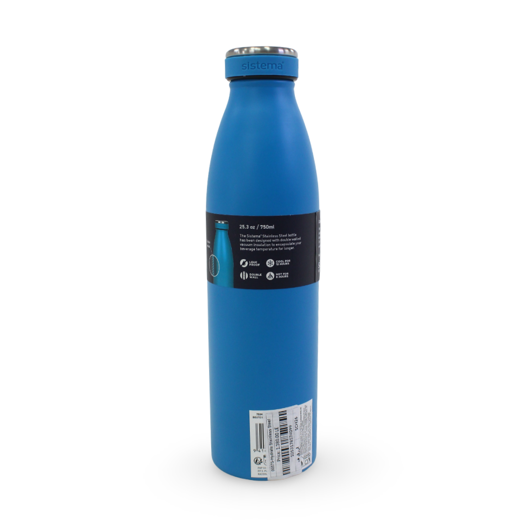 Sistema Hydrate Stainless Steel Water Bottle 750ml – Light Blue