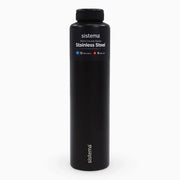 Sistema Insulated Bottle – Stainlees Steel Black 600ml