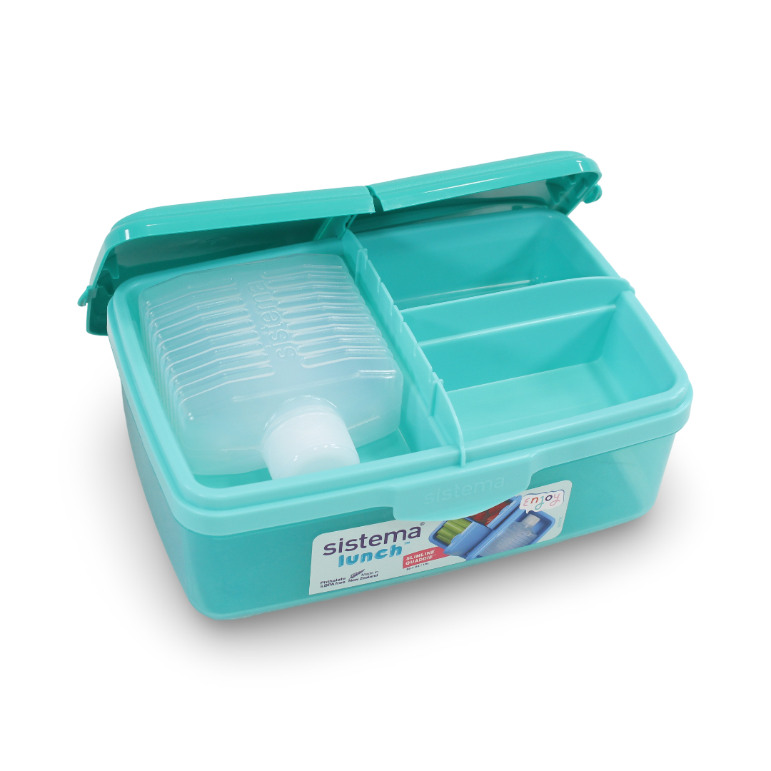 Sistema Slimline Quaddie Lunch Box 1.5L – Turquoise
