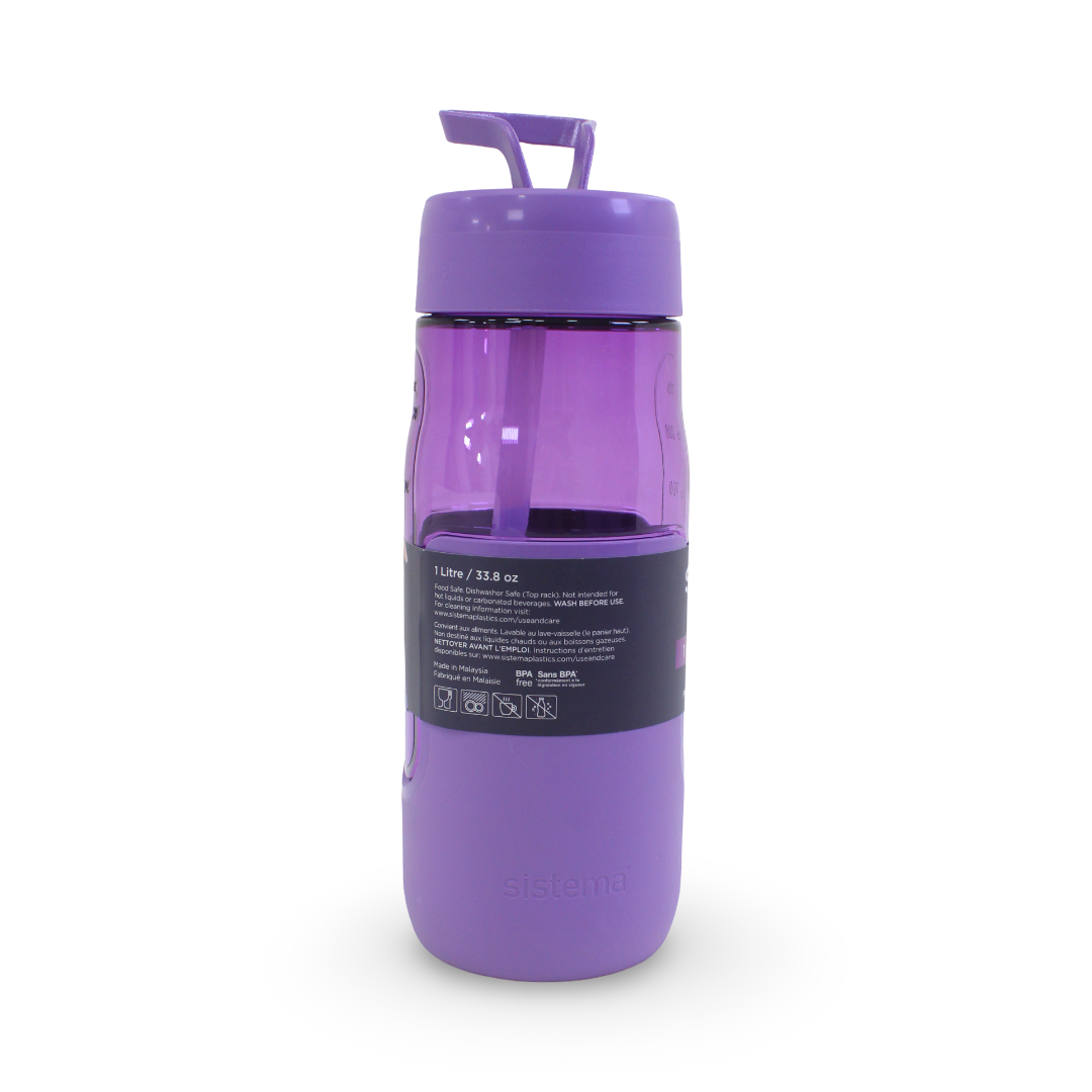 Sistema Hydrate Flip Sipper Insulated Water Bottle 1L – Purple
