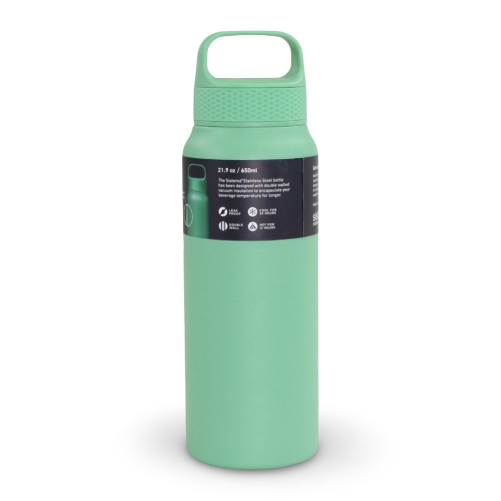 Sistema Double Walled Stainless Steel Water Bottle – Mint ( 650ml )