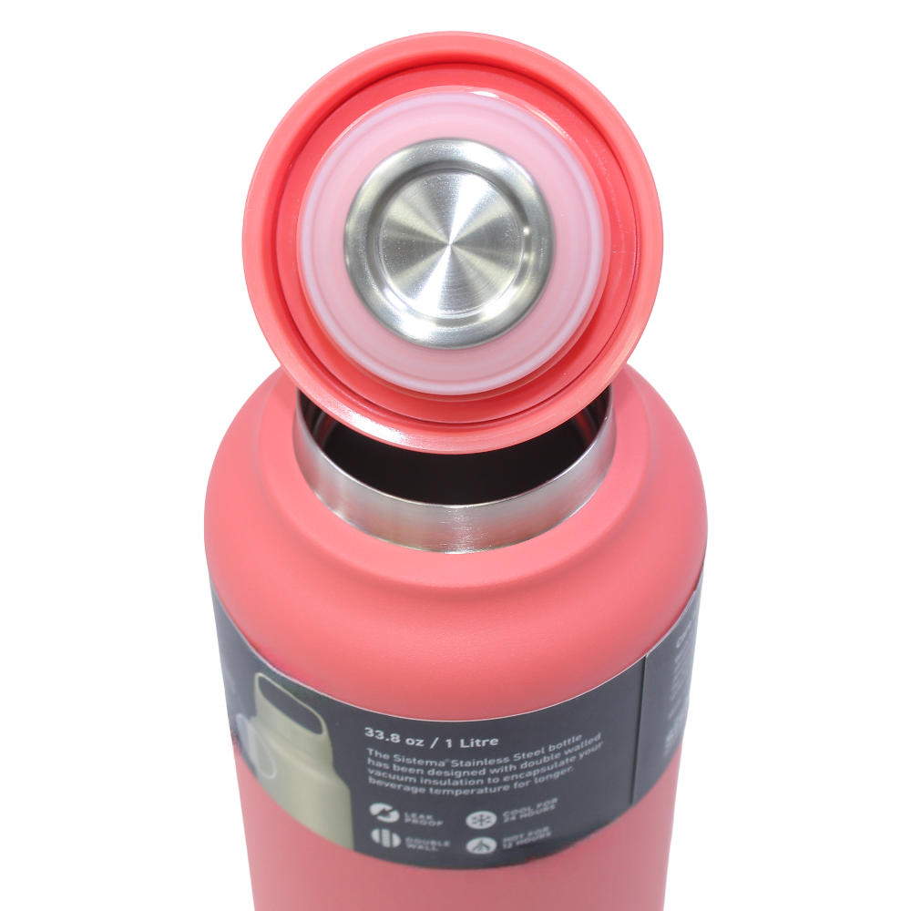 Sistema Double Walled Stainless Steel Water Bottle – Salmon (1L)