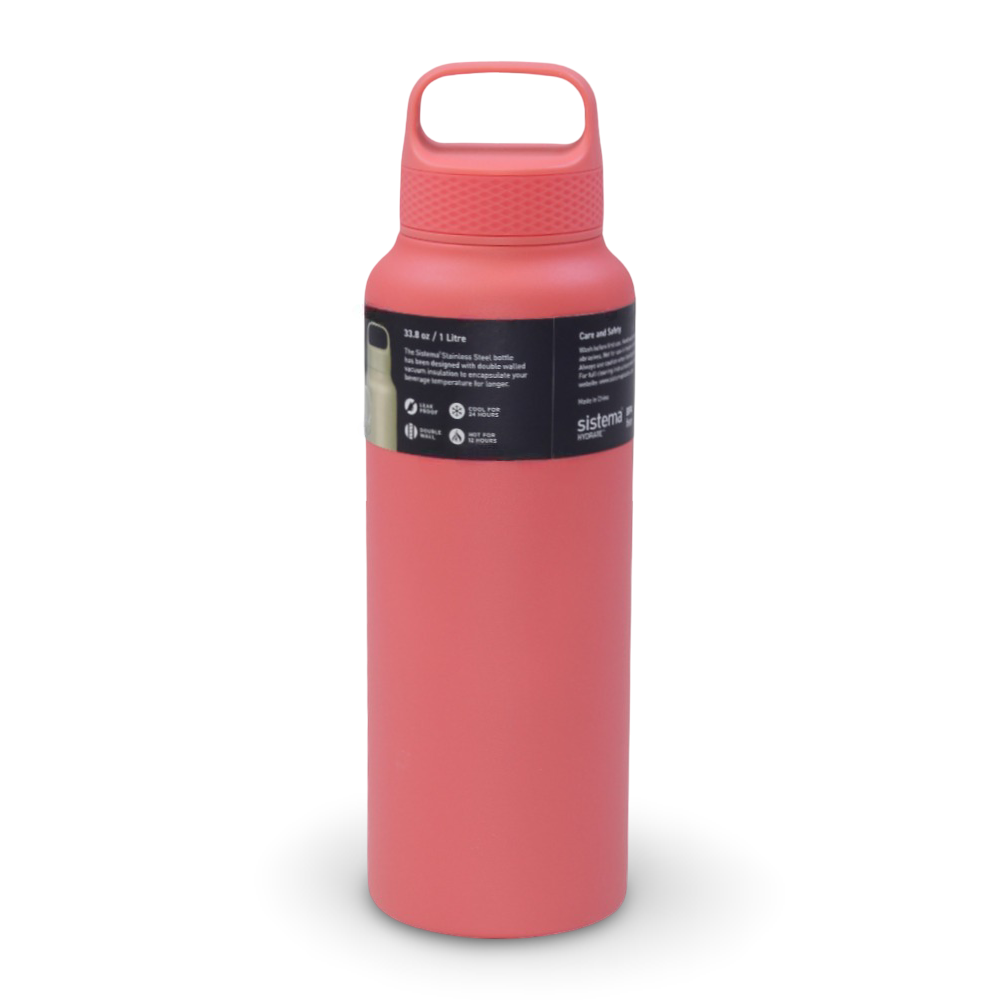 Sistema Double Walled Stainless Steel Water Bottle – Salmon (1L)