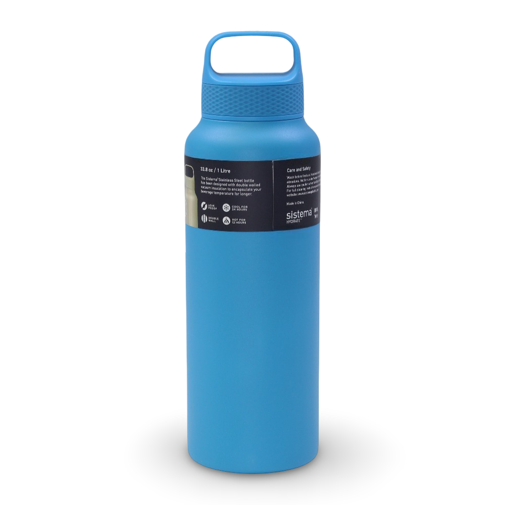 Sistema Double Walled Stainless Steel Water Bottle – Blue (1L)