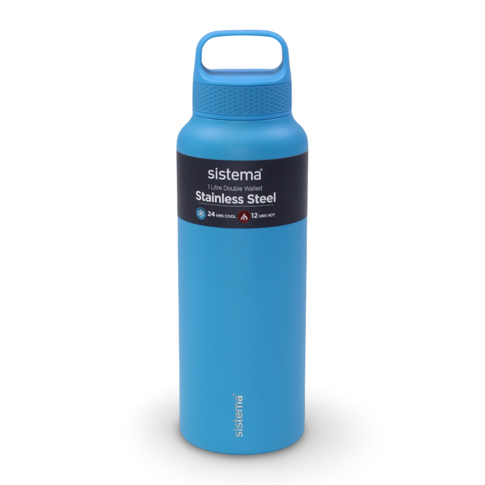 Sistema Double Walled Stainless Steel Water Bottle – Blue (1L)