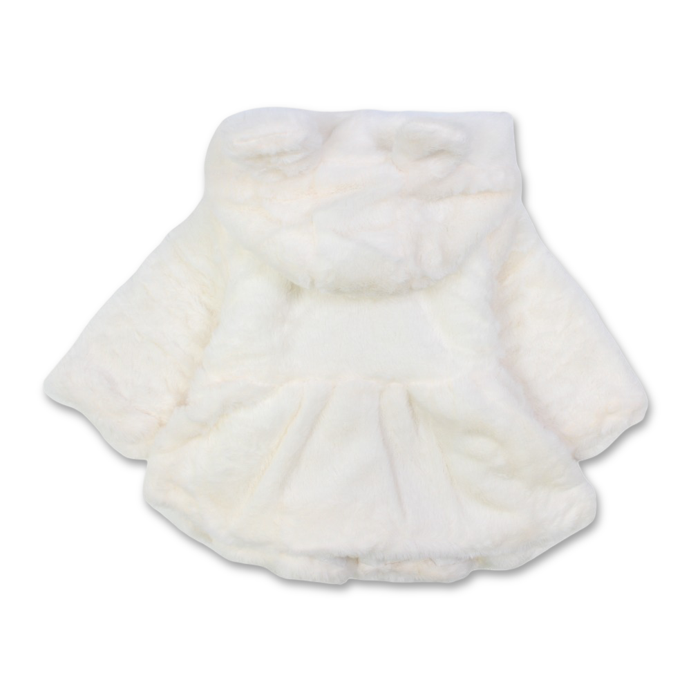 Girls Fleeced Jacket - Off-White with Bunny Detail
