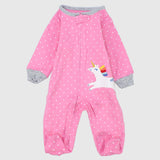 Unicorn Dotted Pink Baby Footie