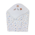Cotton Baby Blanket – Off-White with "Best Friends" Print